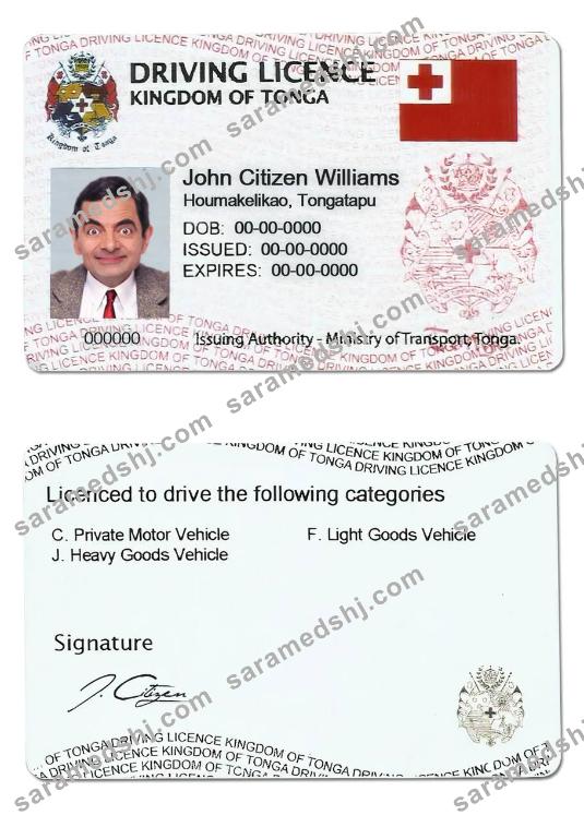 Tonga driving license